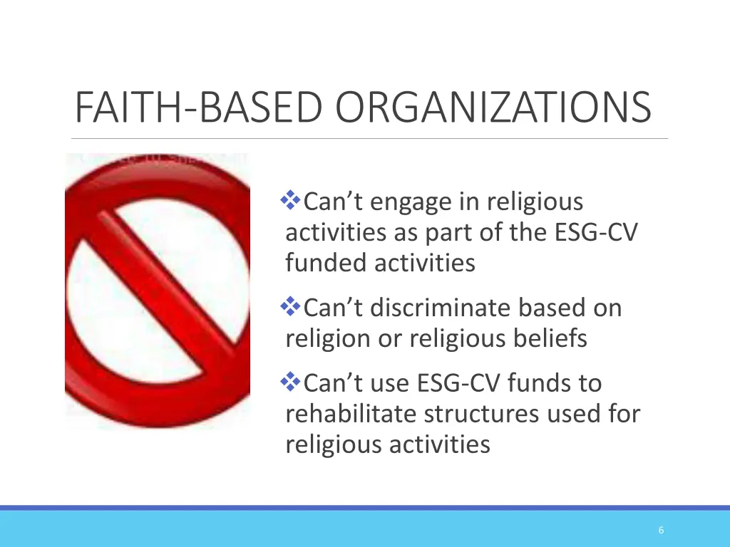 faith based organizations