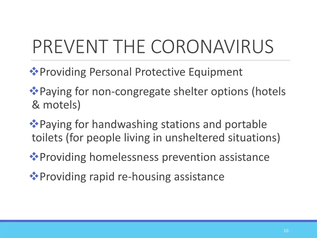 prevent the coronavirus