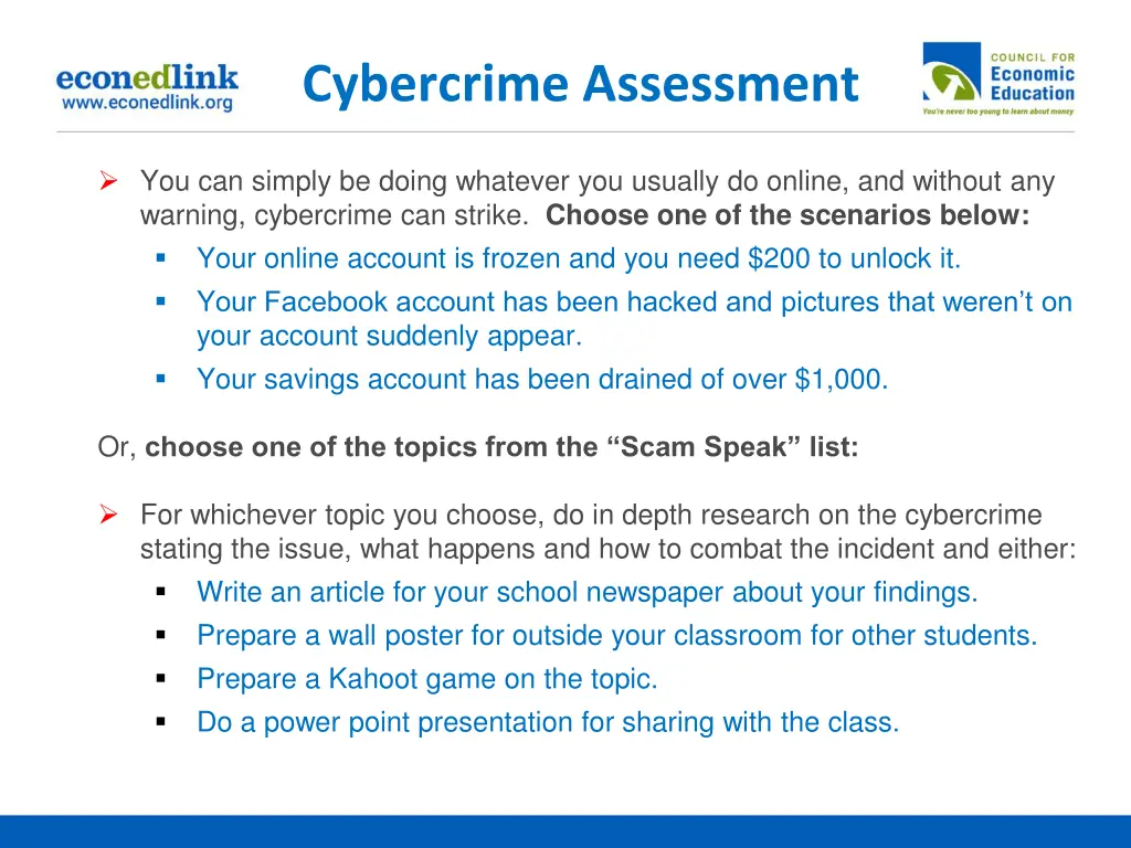 cybercrime assessment