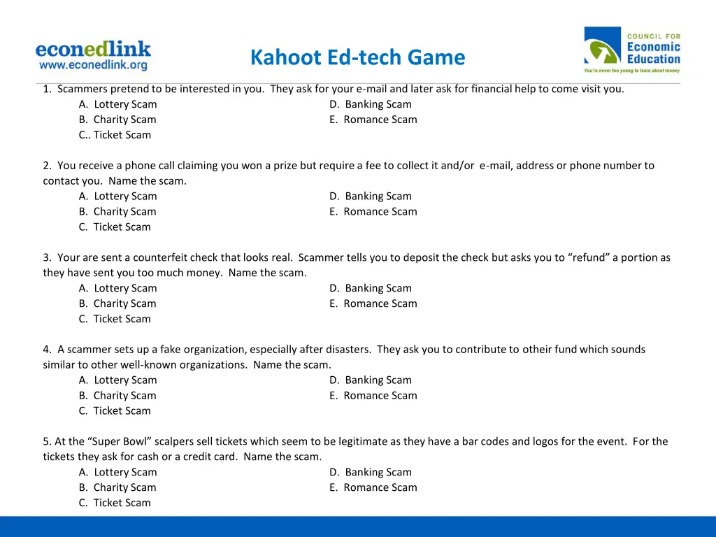 kahoot ed tech game