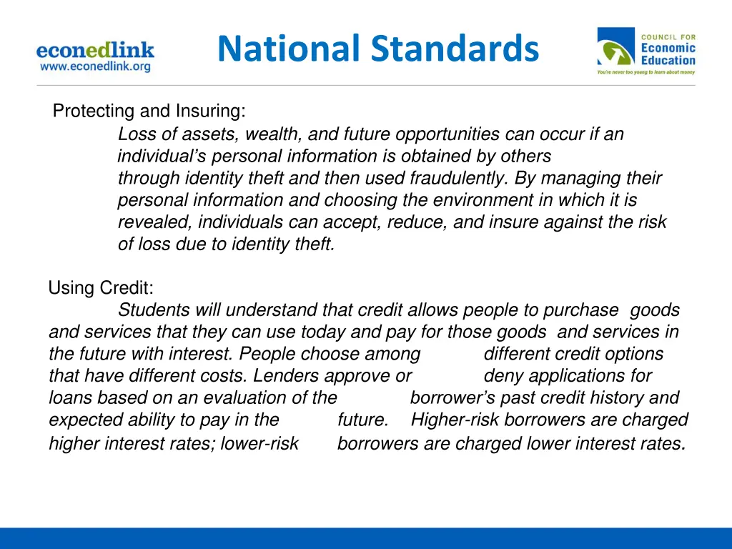 national standards