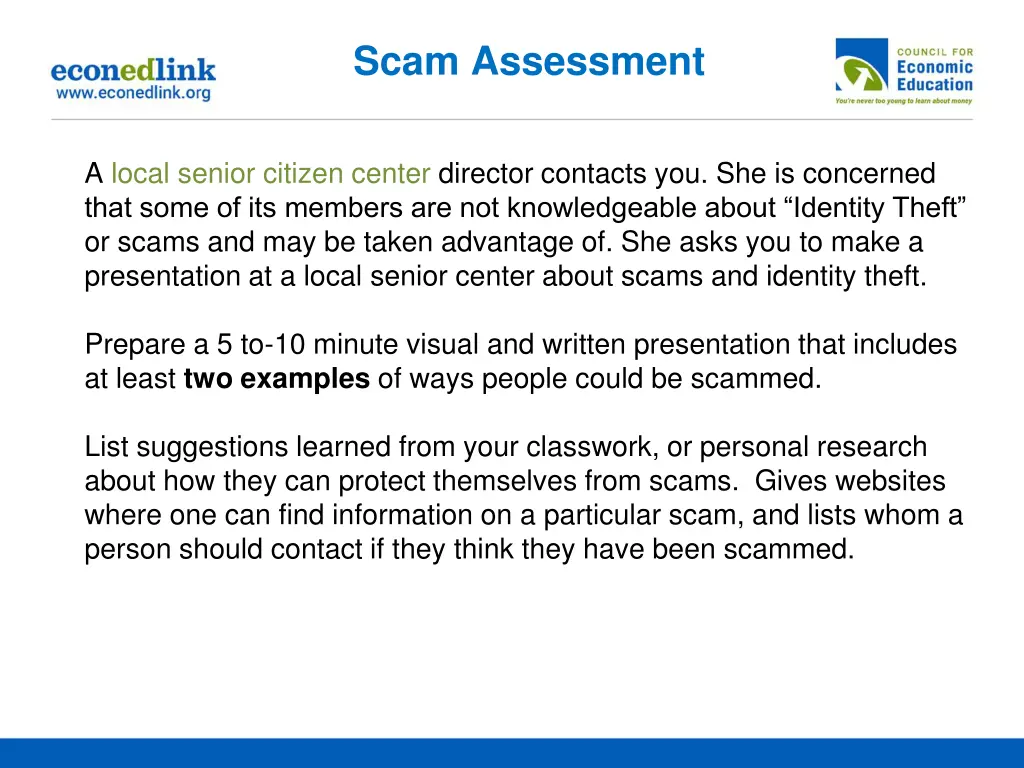 scam assessment