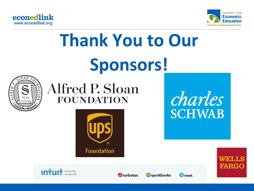 thank you to our sponsors
