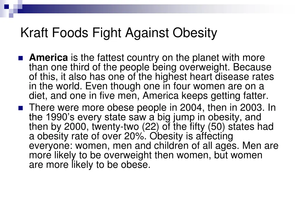kraft foods fight against obesity 1
