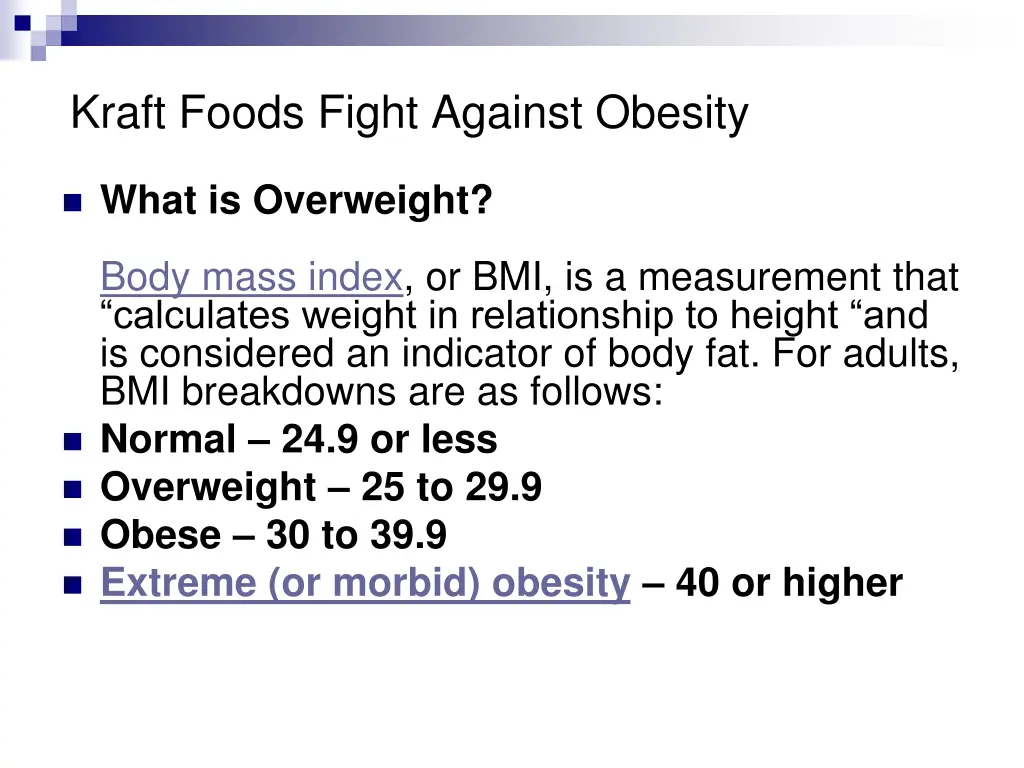 kraft foods fight against obesity