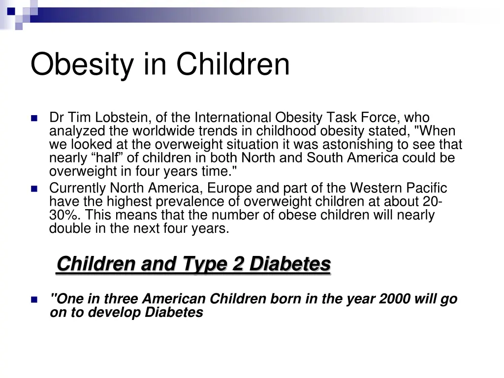 obesity in children