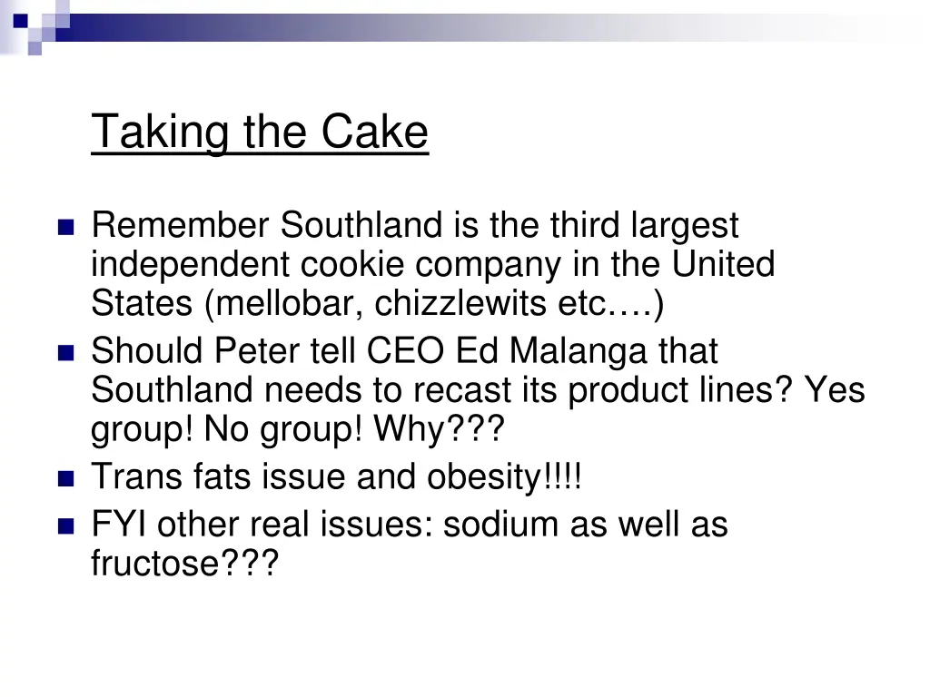 taking the cake