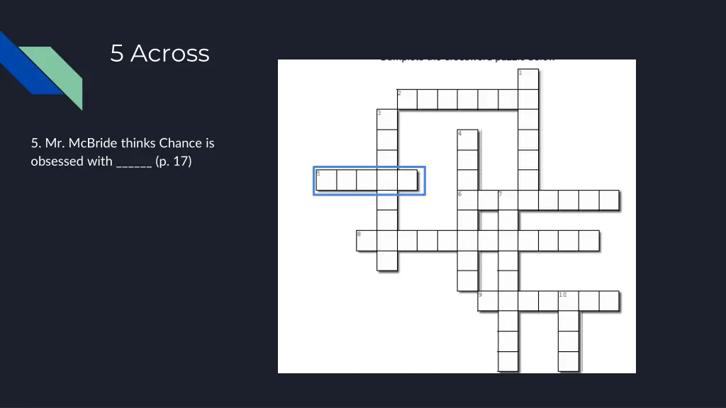 5 across