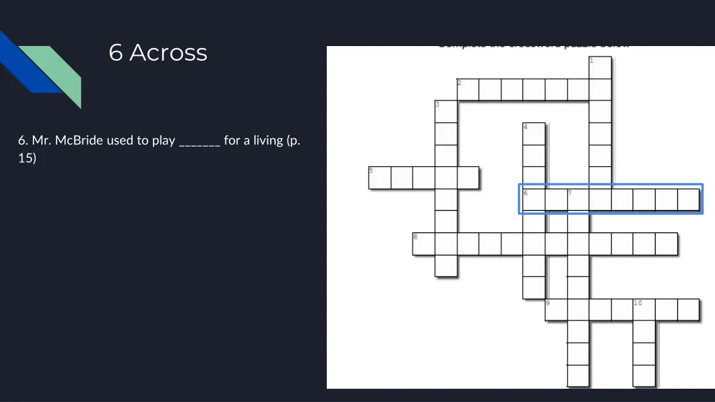 6 across