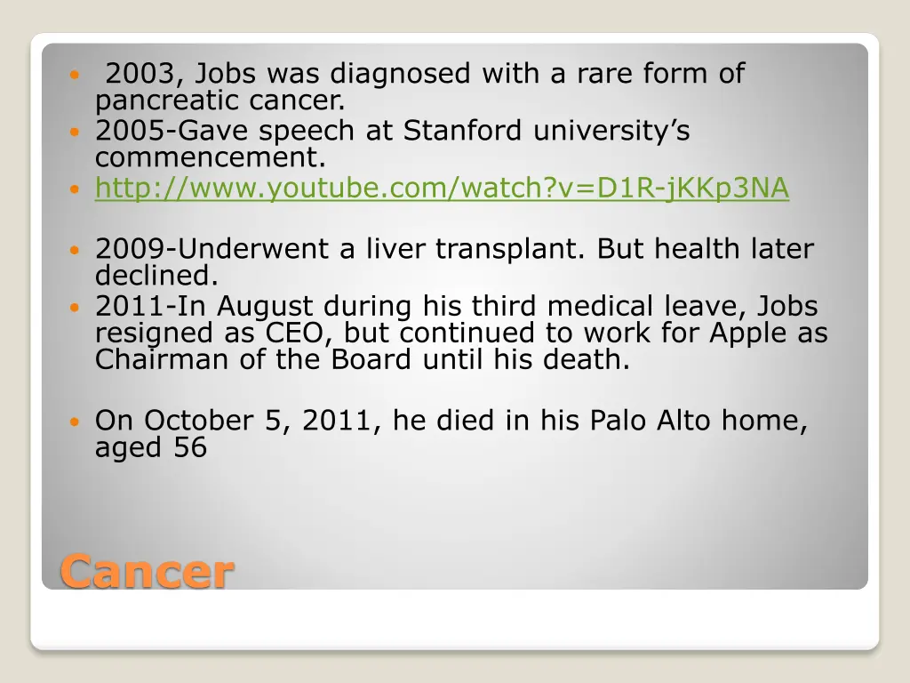 2003 jobs was diagnosed with a rare form