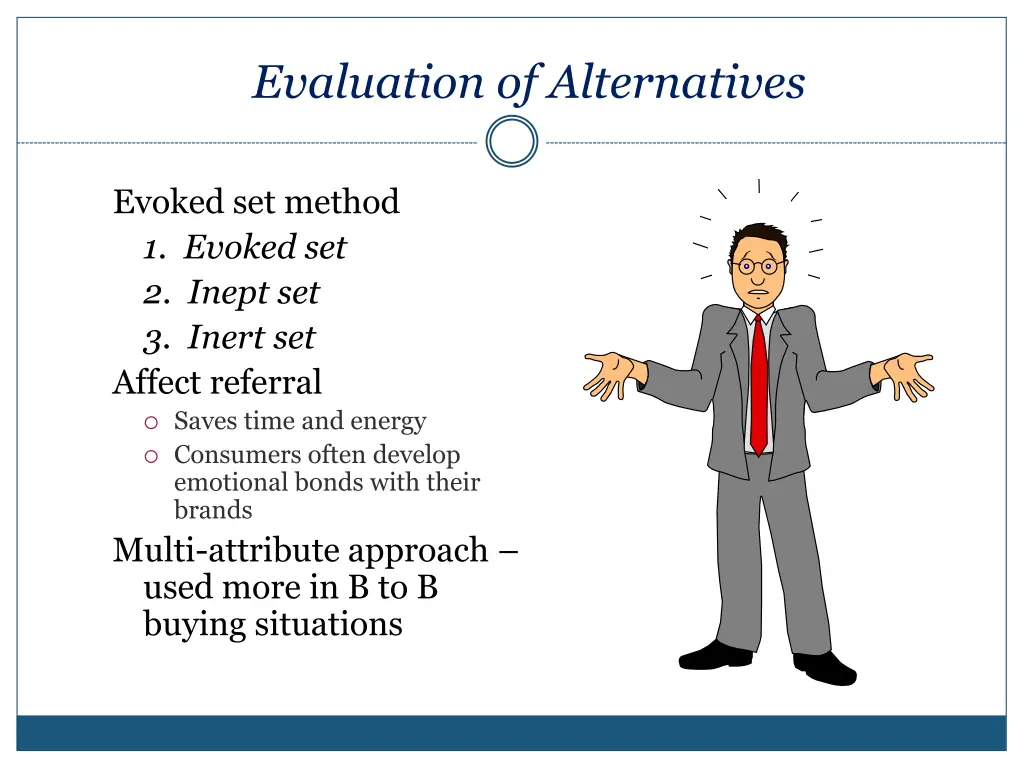 evaluation of alternatives