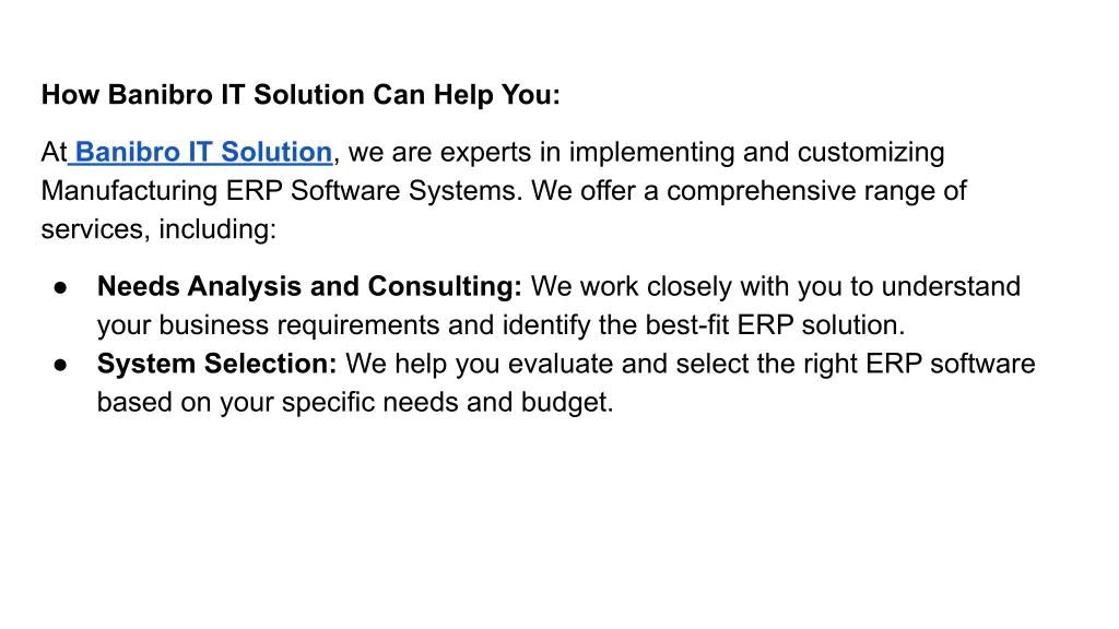 how banibro it solution can help you
