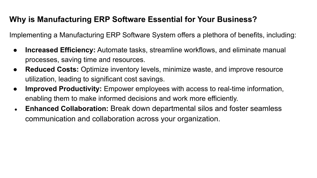 why is manufacturing erp software essential