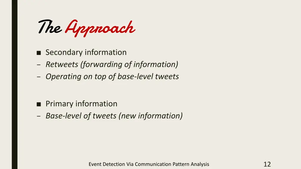 the approach 1