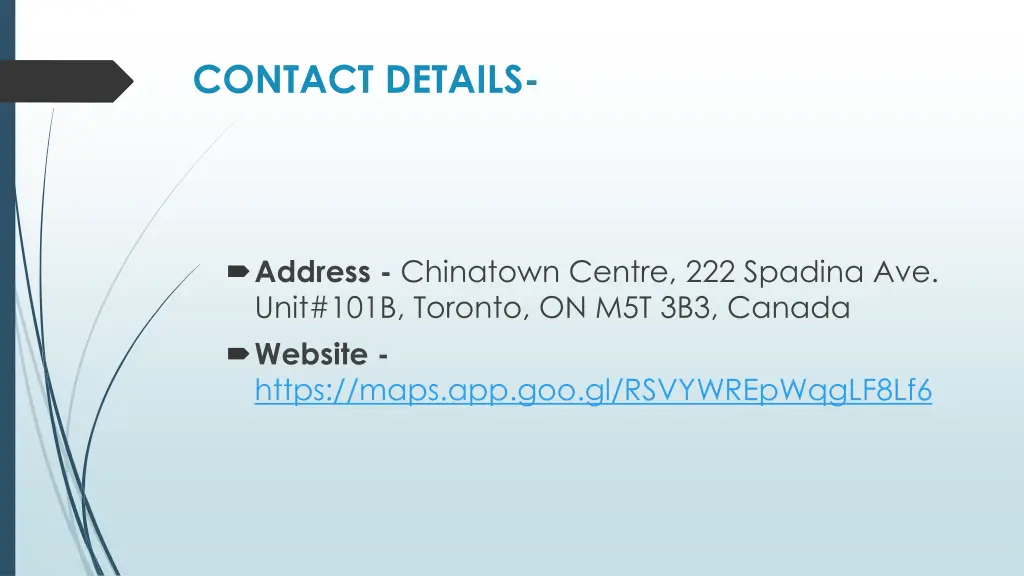 contact details