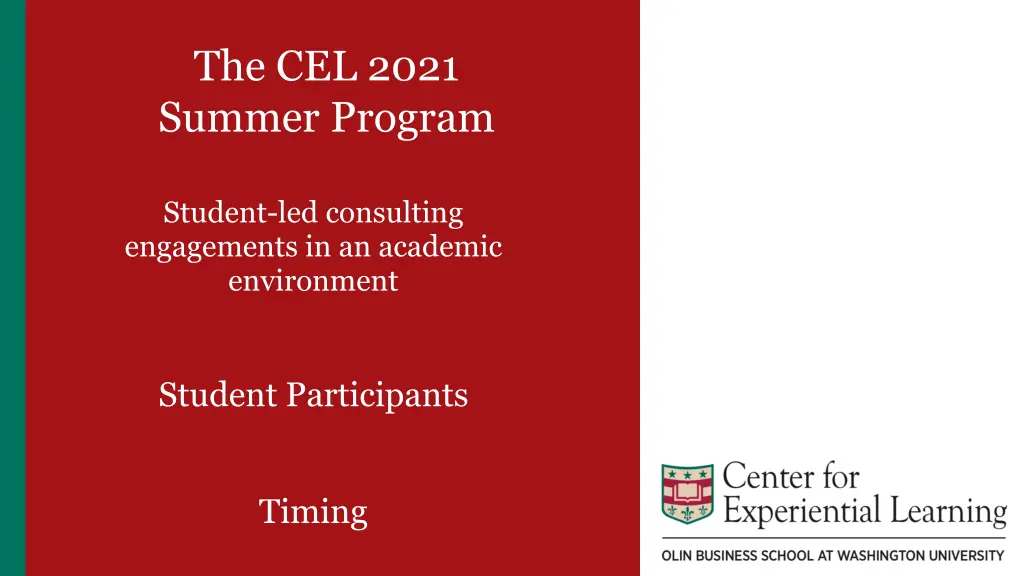 the cel 2021 summer program