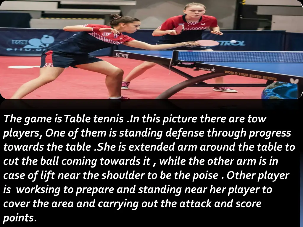 the game is table tennis in this picture there