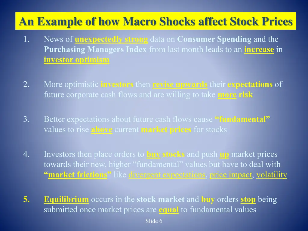 an example of how macro shocks affect stock prices