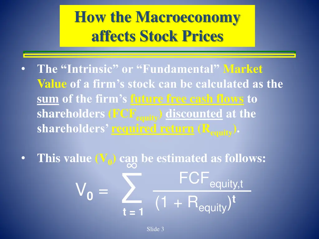 how the macroeconomy affects stock prices