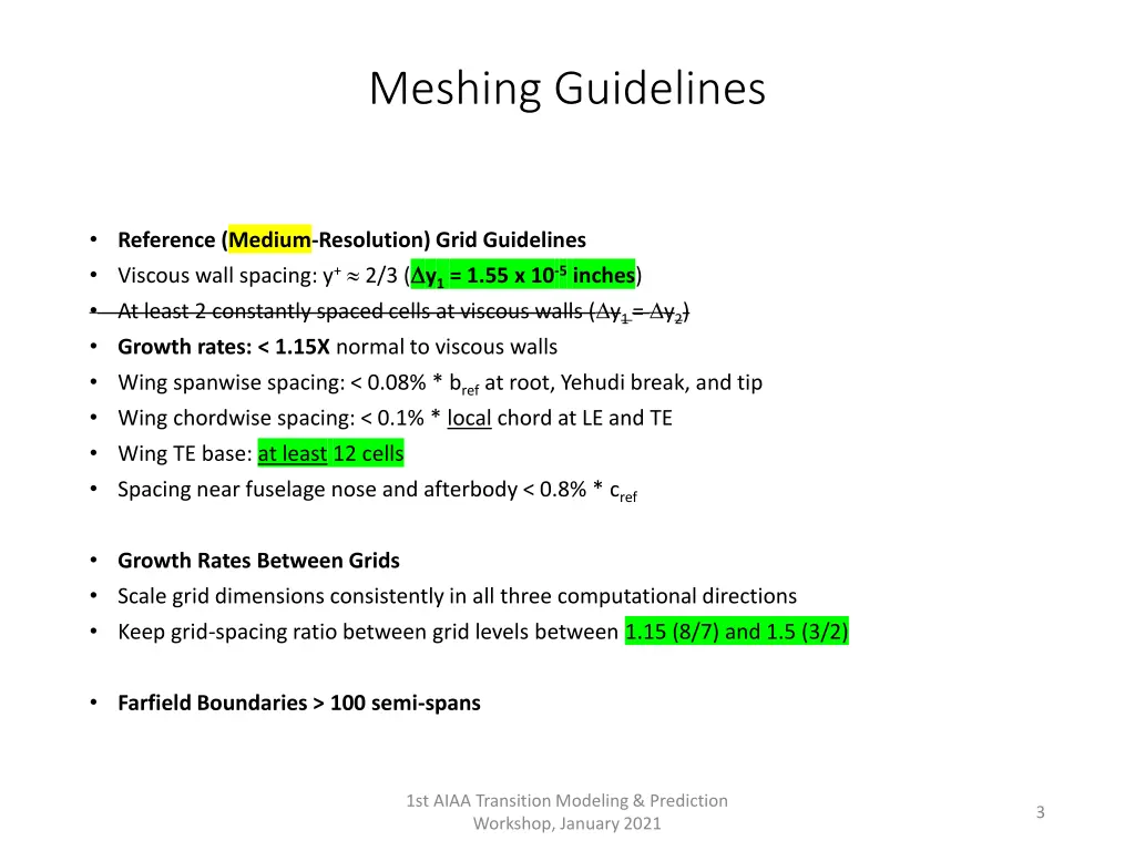 meshing guidelines