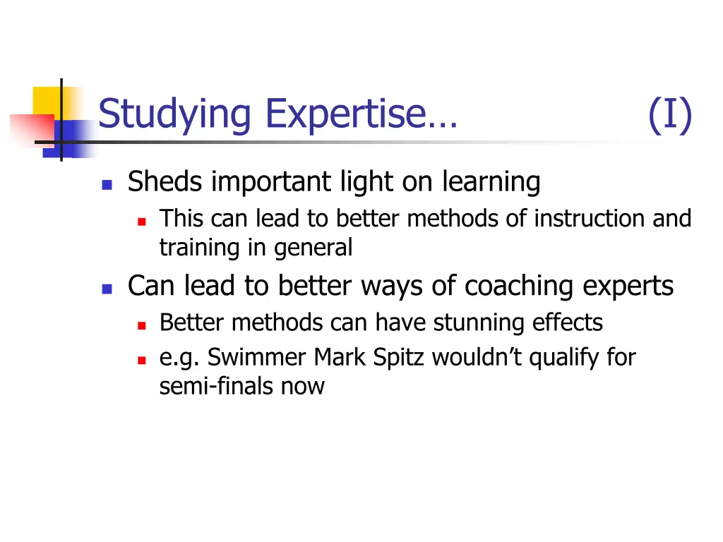 studying expertise i