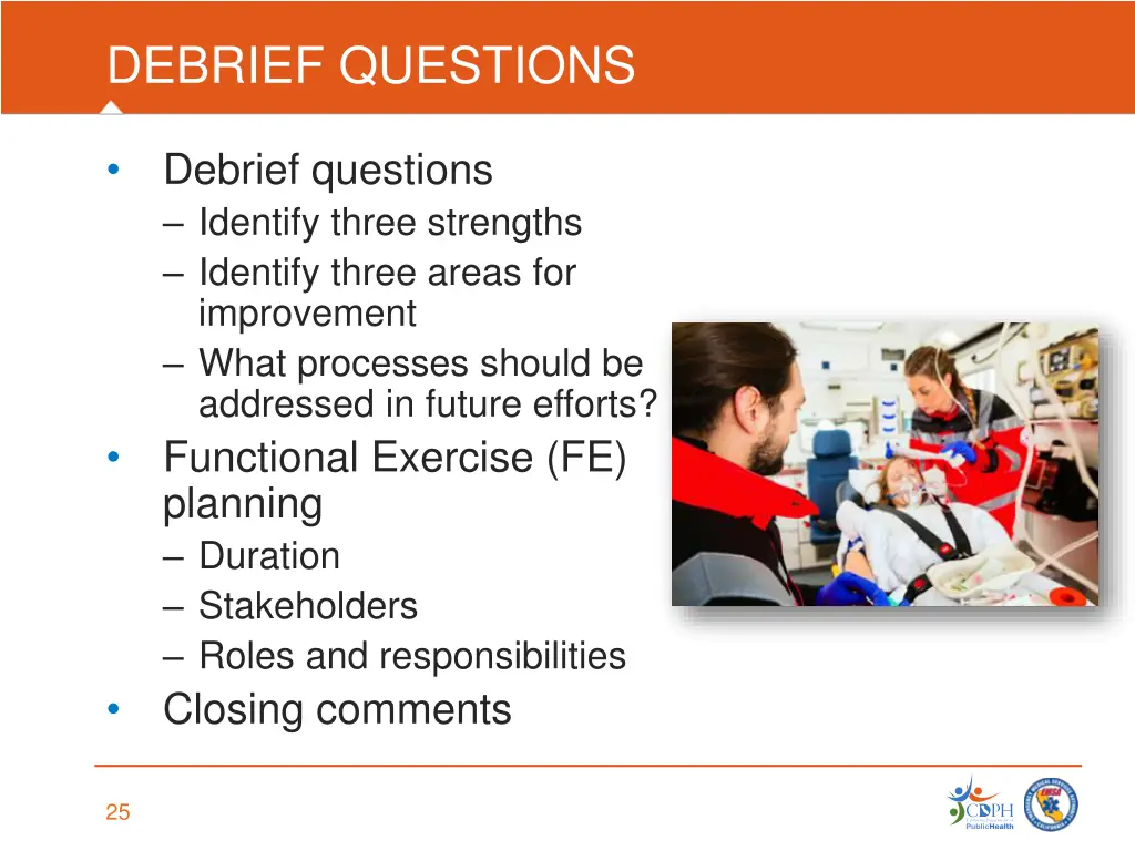 debrief questions