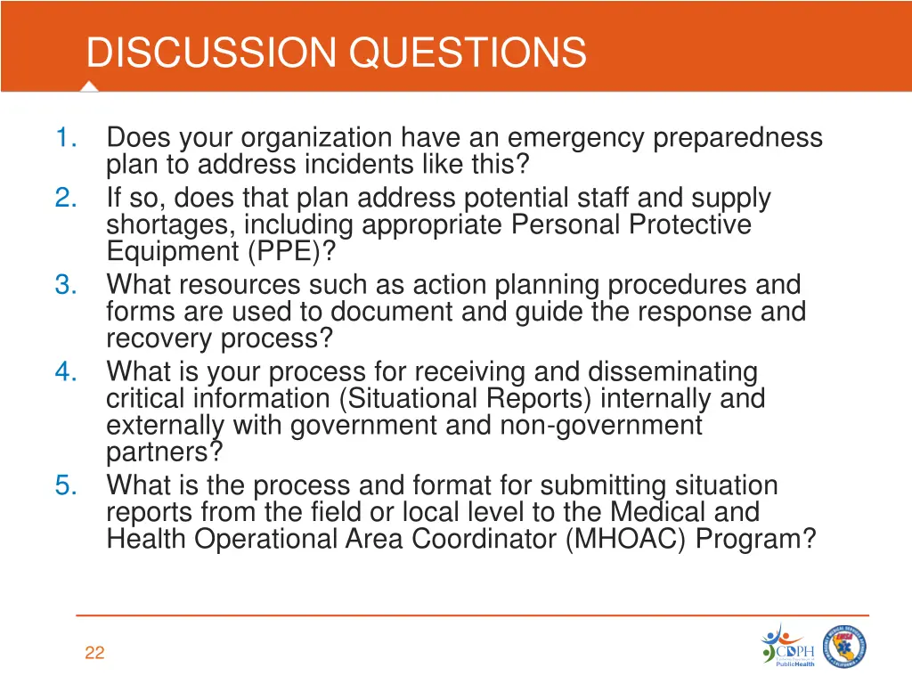 discussion questions