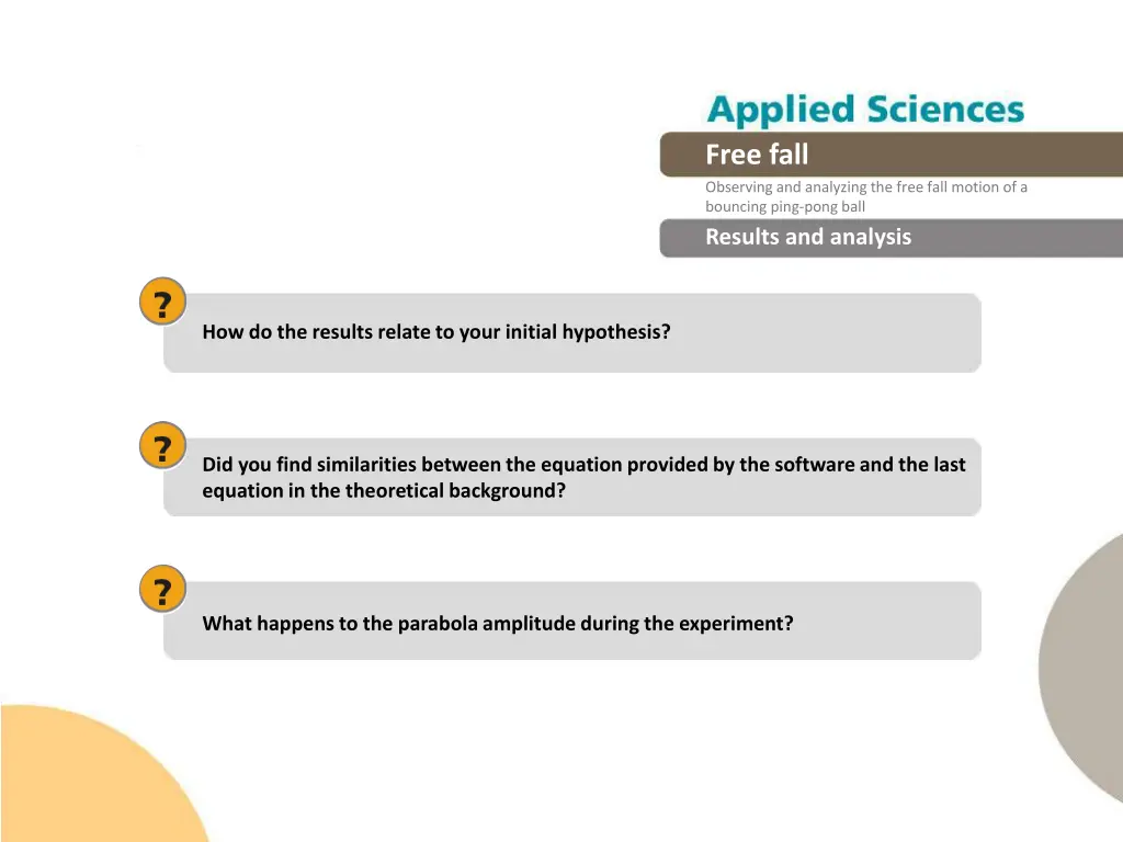 free fall observing and analyzing the free fall 15