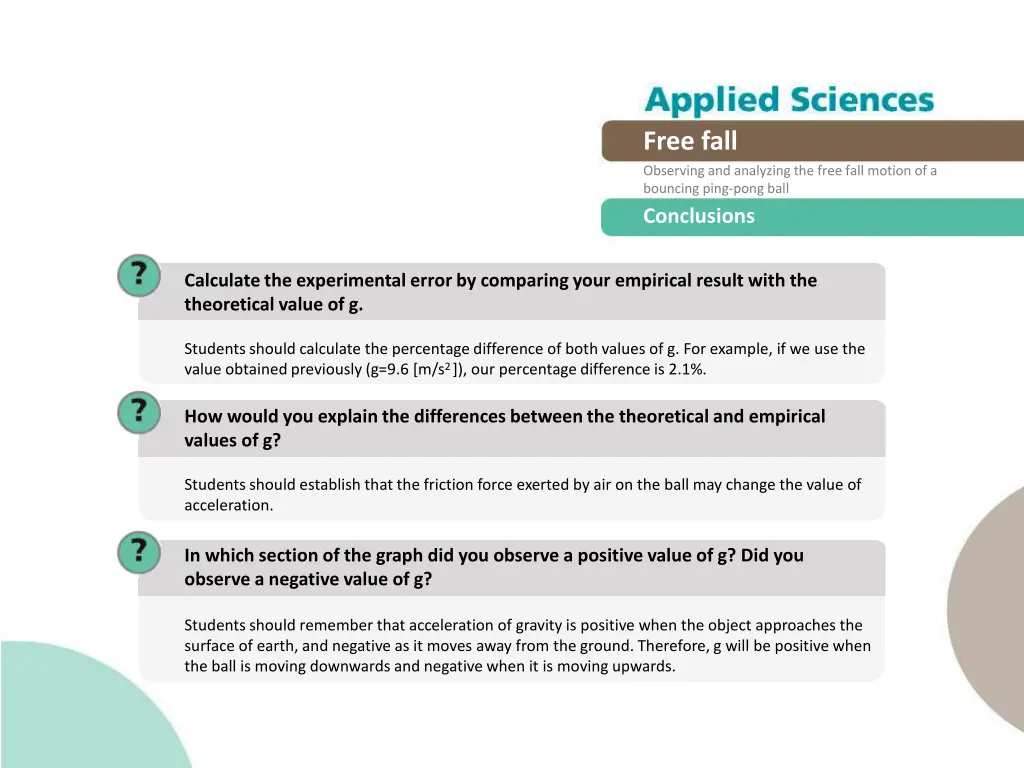 free fall observing and analyzing the free fall 18