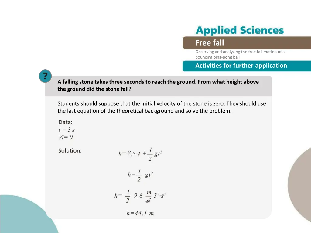 free fall observing and analyzing the free fall 22