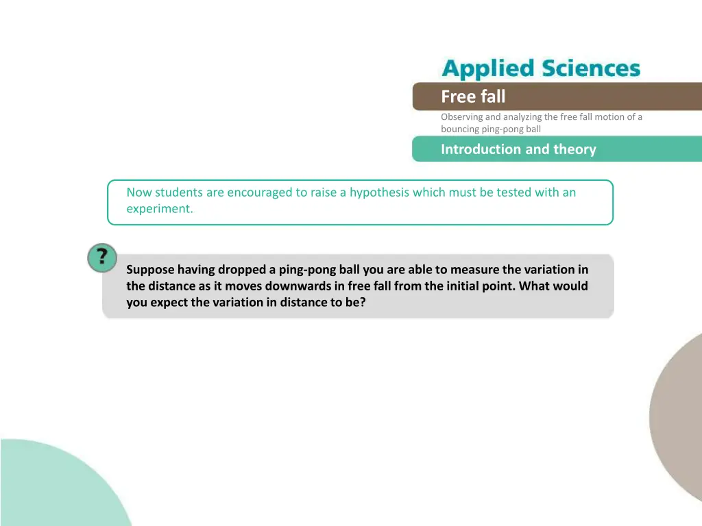 free fall observing and analyzing the free fall 6
