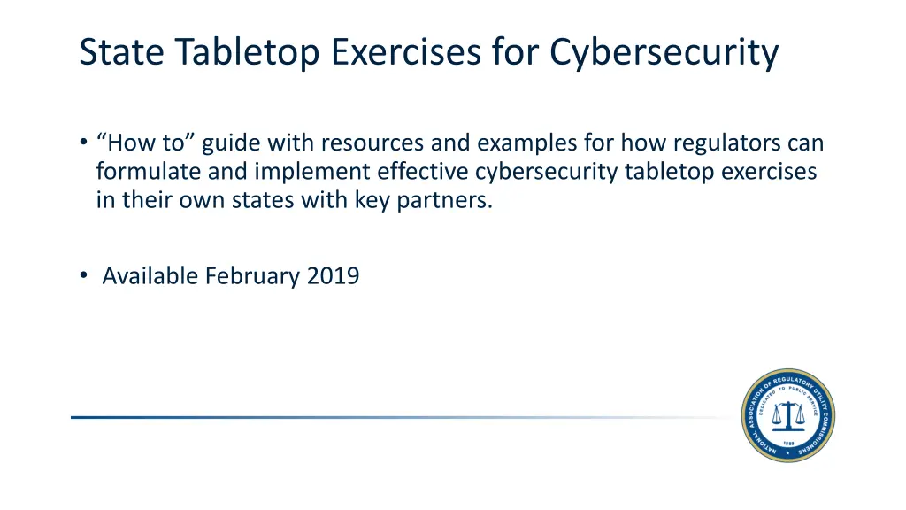 state tabletop exercises for cybersecurity