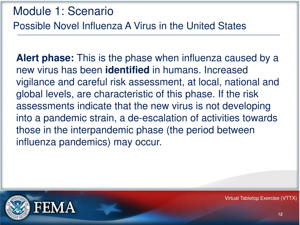 module 1 scenario possible novel influenza