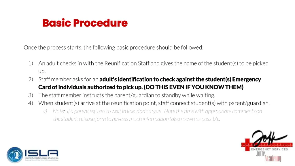 basic procedure basic procedure