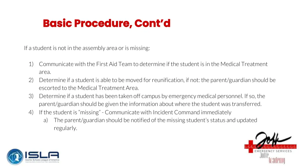 basic procedure cont d basic procedure cont d