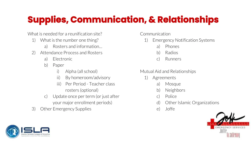supplies communication relationships supplies