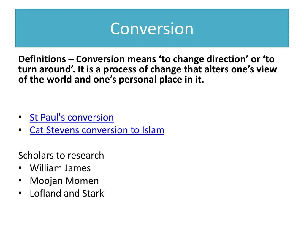 conversion