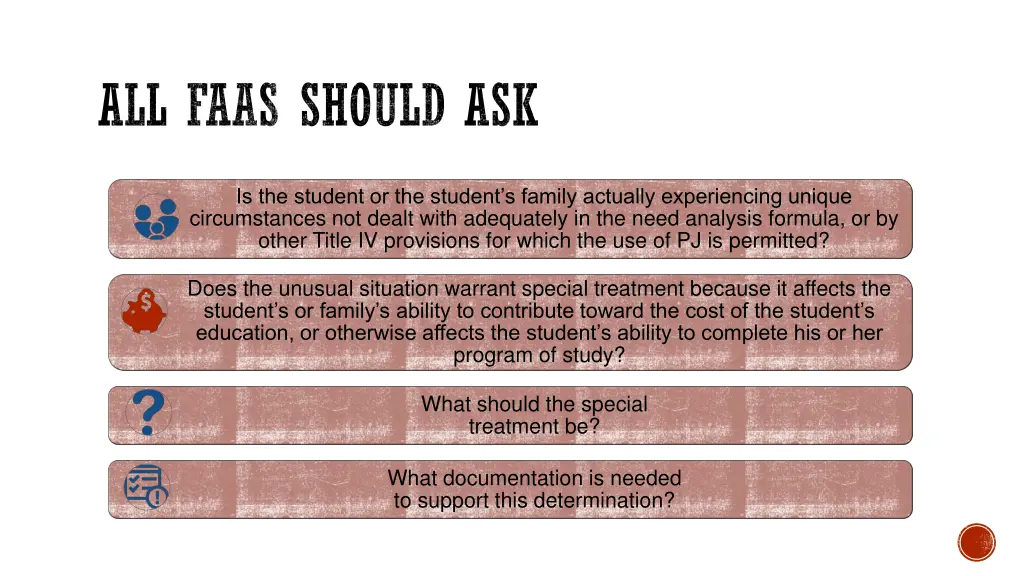 all faas should ask