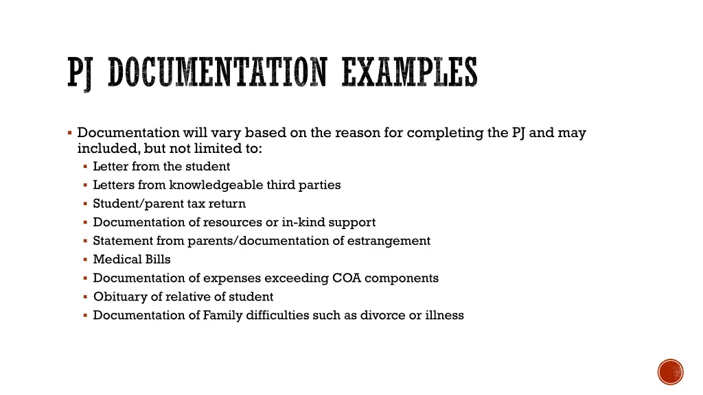 pj documentation examples
