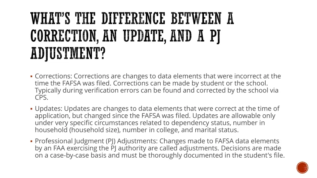 what s the difference between a correction