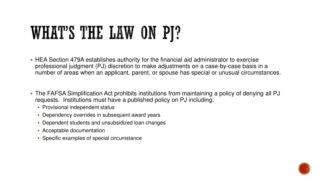 what s the law on pj
