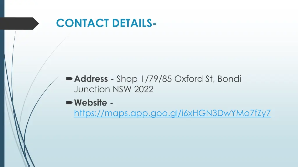 contact details