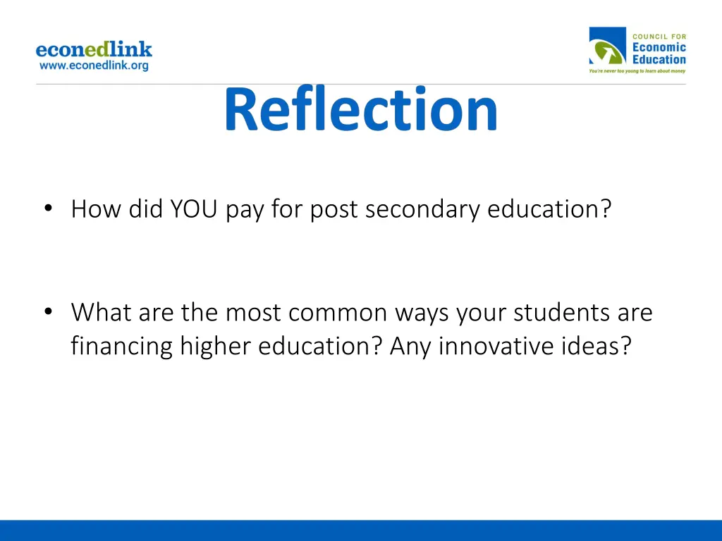 how did you pay for post secondary education