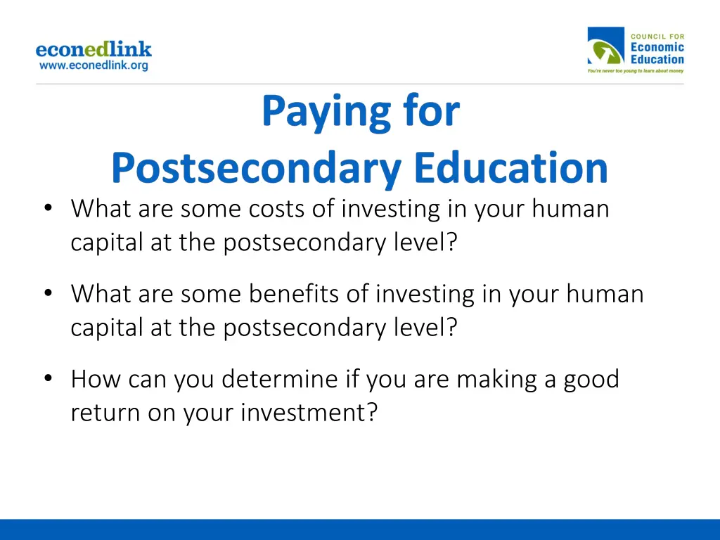 what are some costs of investing in your human