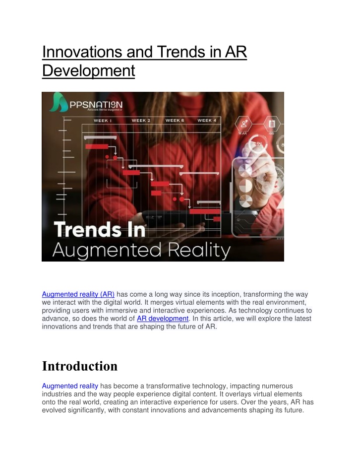 innovations and trends in ar development