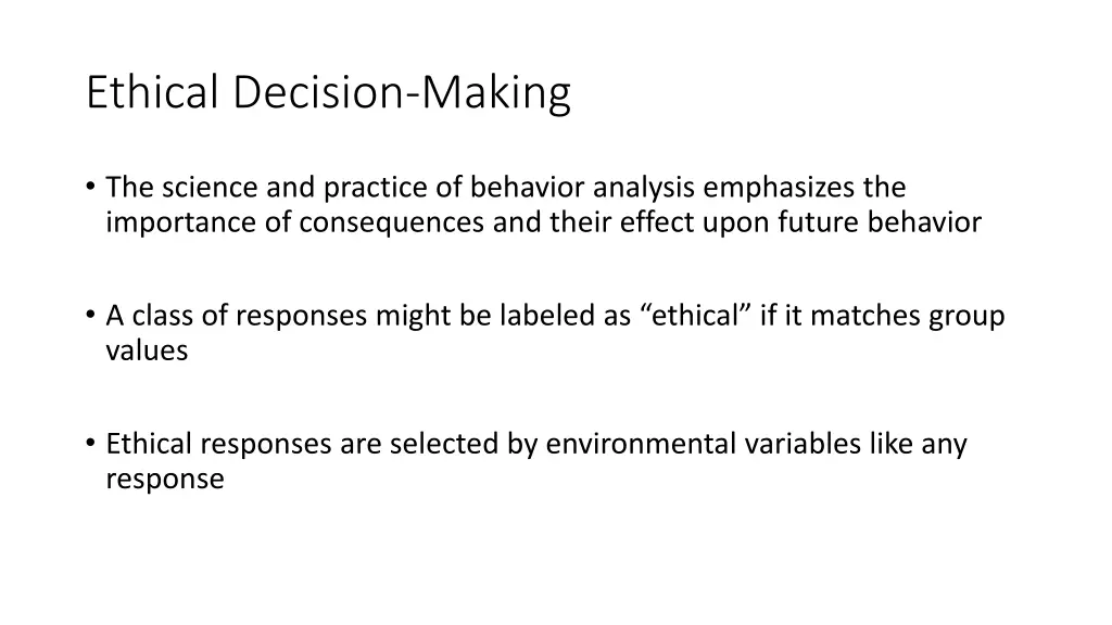 ethical decision making