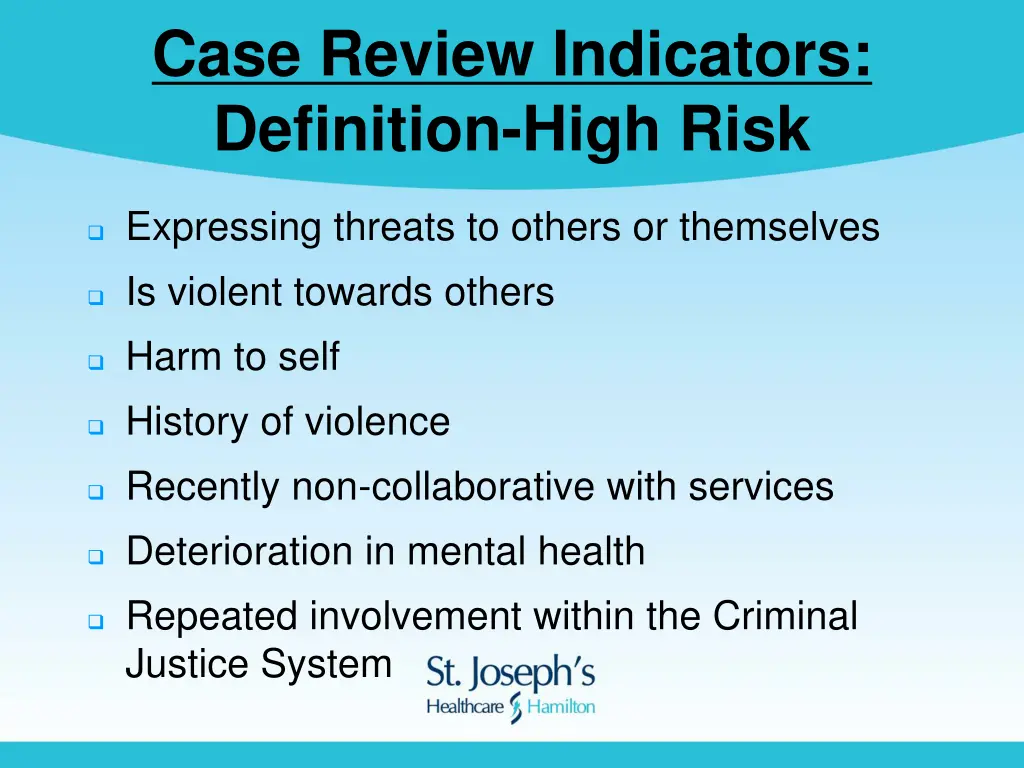 case review indicators definition high risk