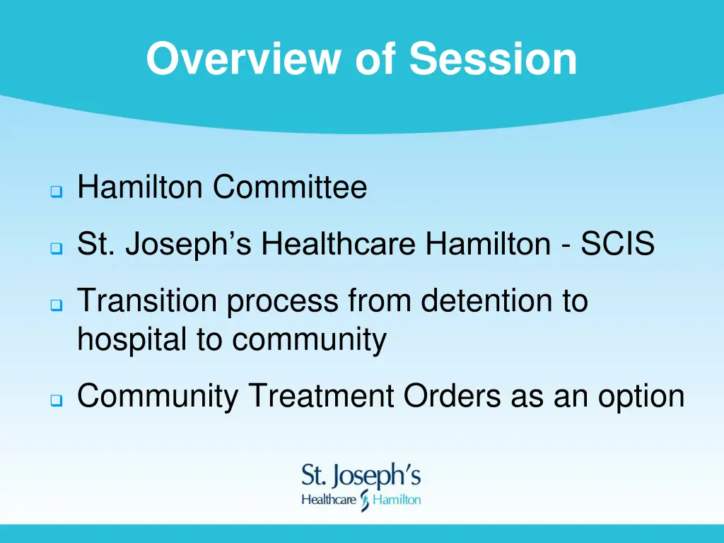 overview of session