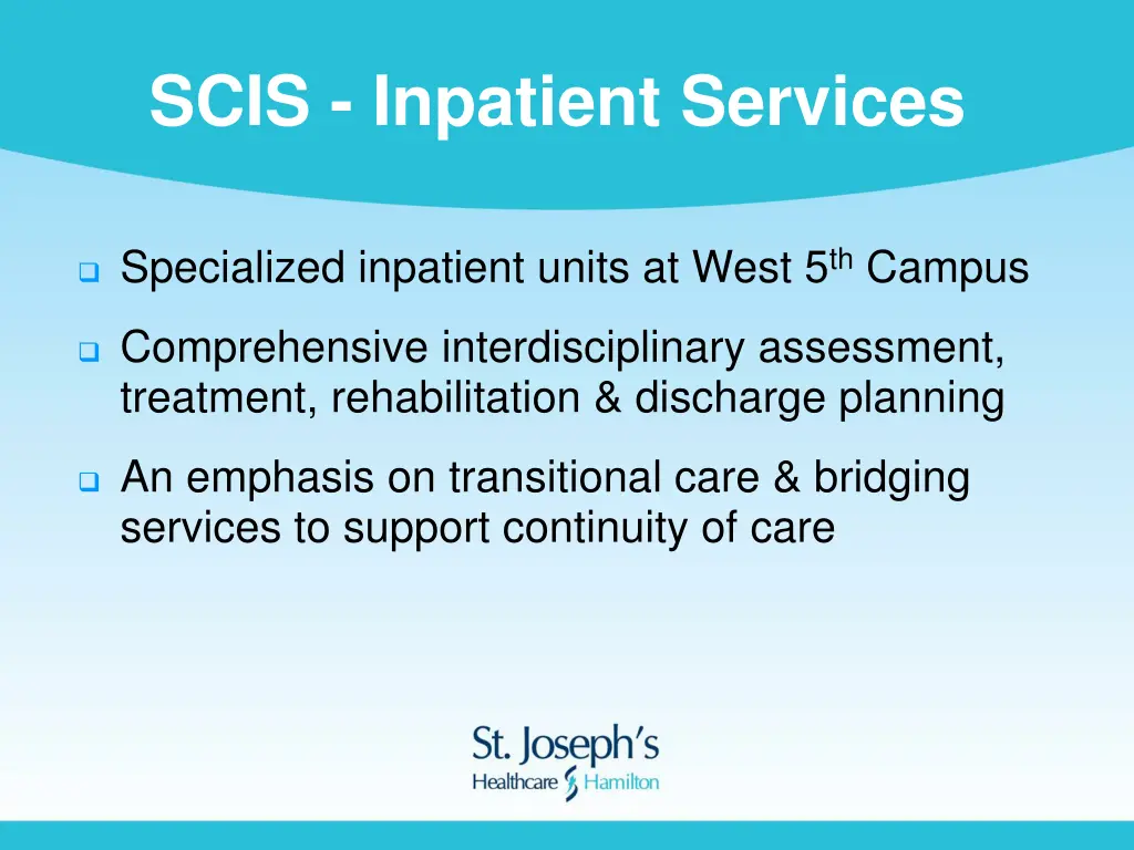 scis inpatient services