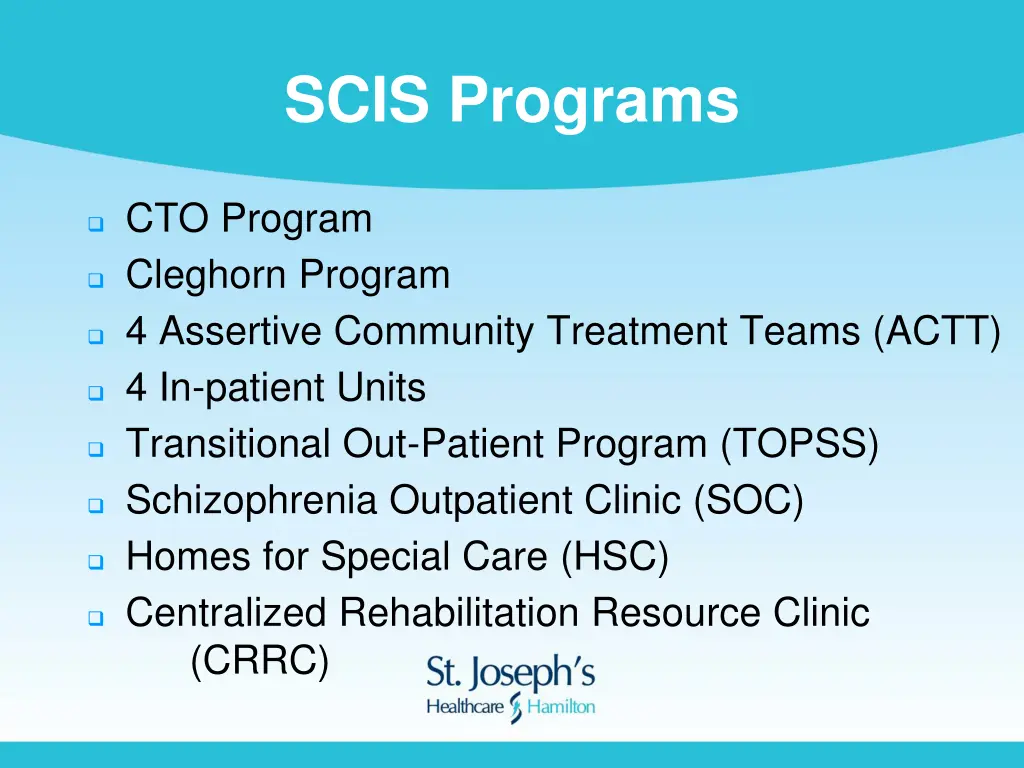 scis programs